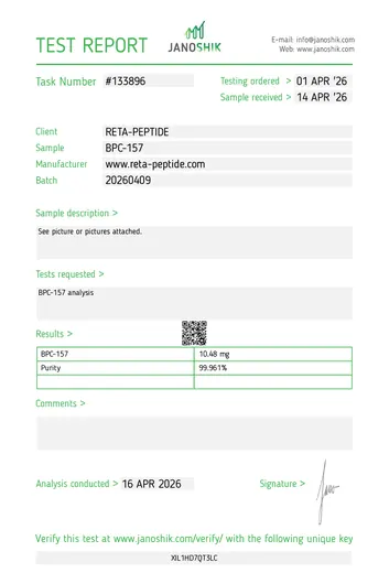 HPLC certificate of analysis report 7 — Pro Peptide Australia
