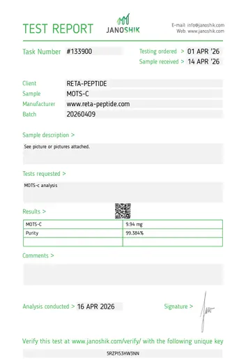 HPLC certificate of analysis report 9 — Pro Peptide Australia
