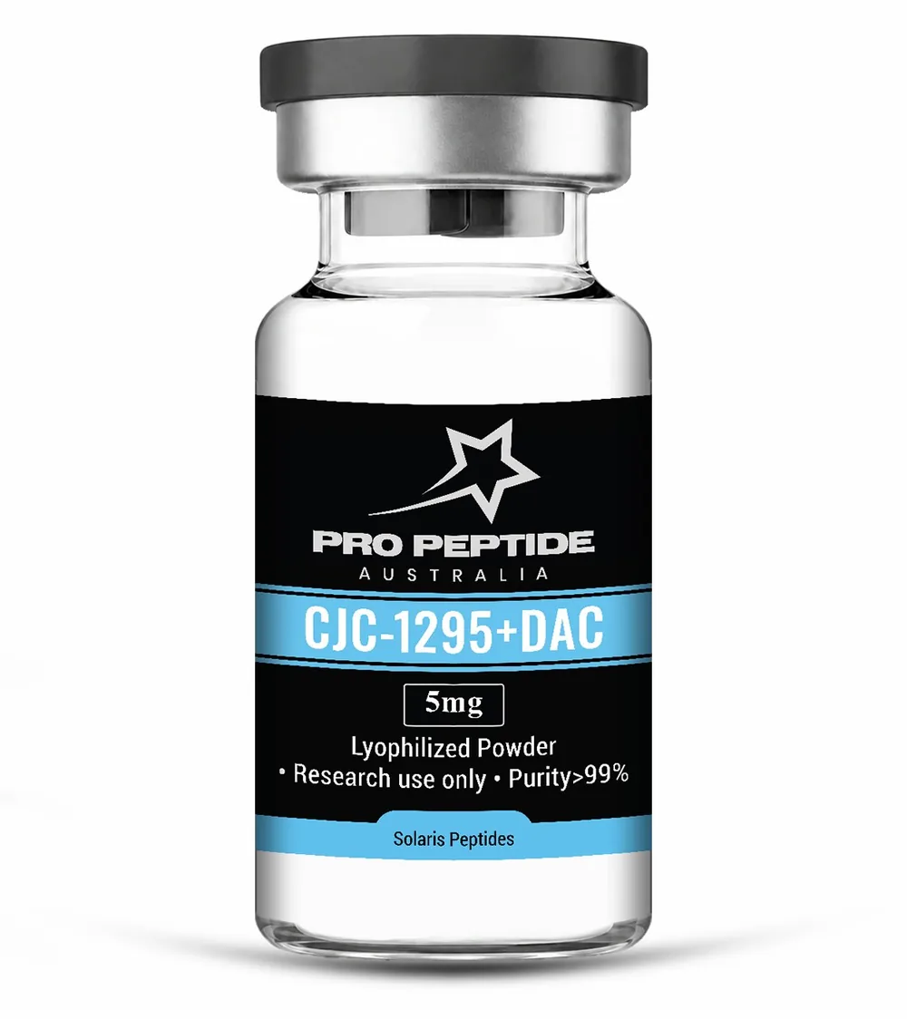 CJC-1295 WITH DAC 5mg — ≥99% purity research peptide vial supplied by Pro Peptide Australia