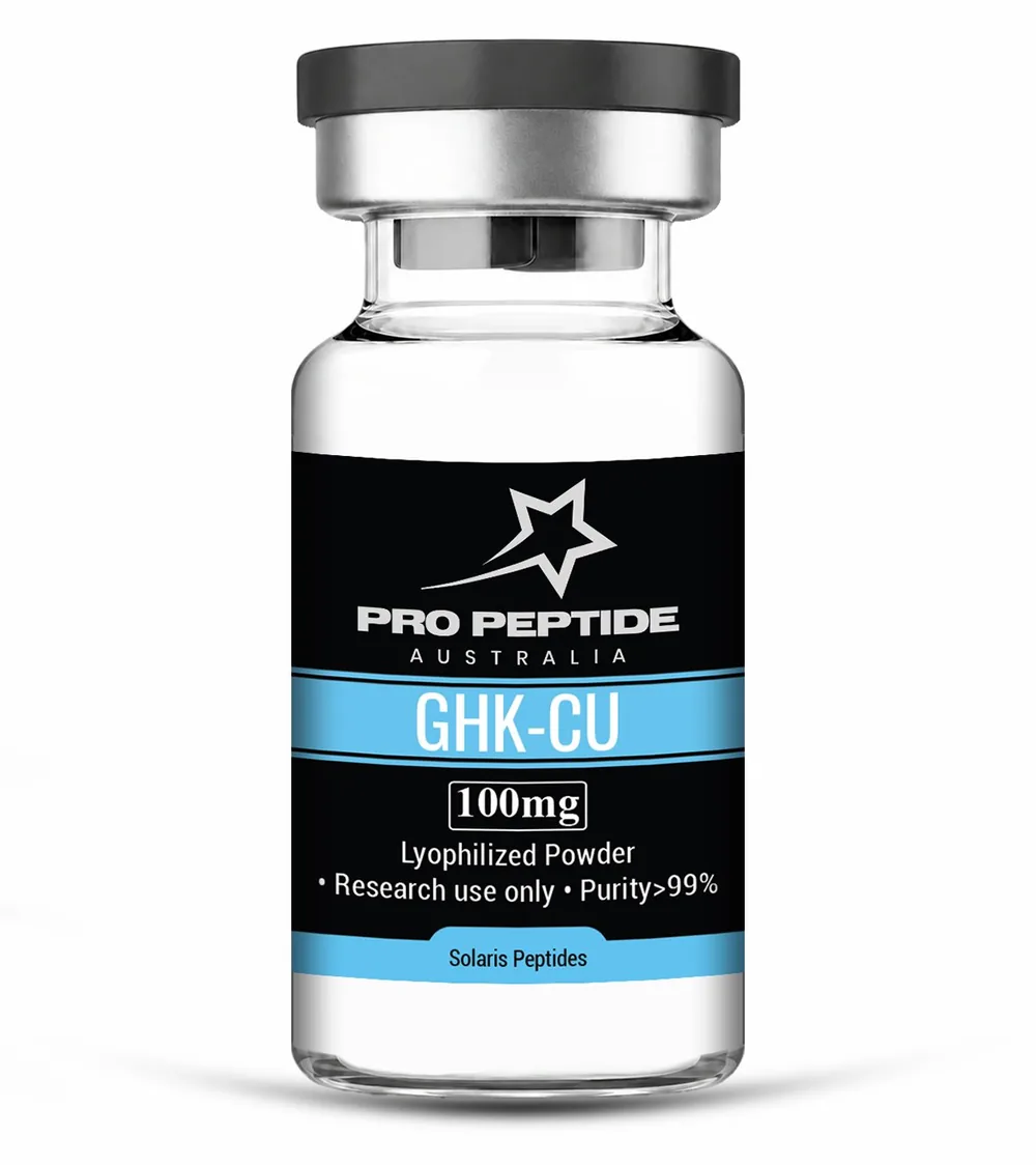 GHK-Cu 100mg — 99.55% purity research peptide vial supplied by Pro Peptide Australia