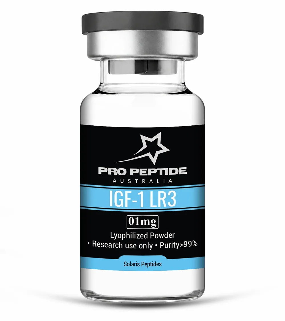 IGF-1 LR3 1mg — 99.59% purity research peptide vial supplied by Pro Peptide Australia