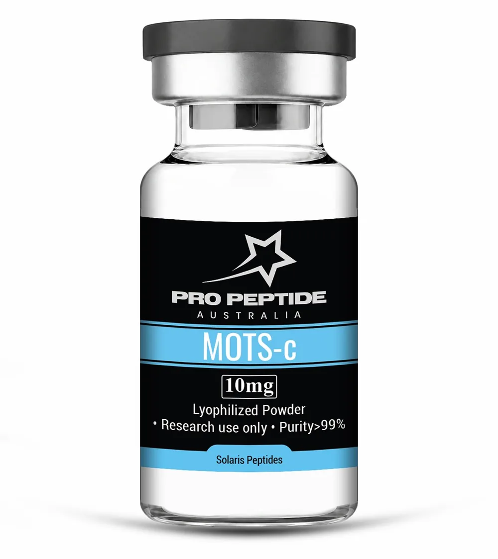 MOTS-C 10mg — 99.44% purity research peptide vial supplied by Pro Peptide Australia