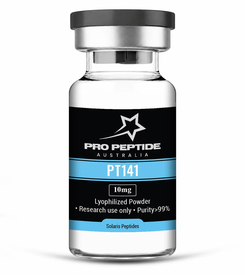 PT141 10mg — ≥99% purity research peptide vial supplied by Pro Peptide Australia