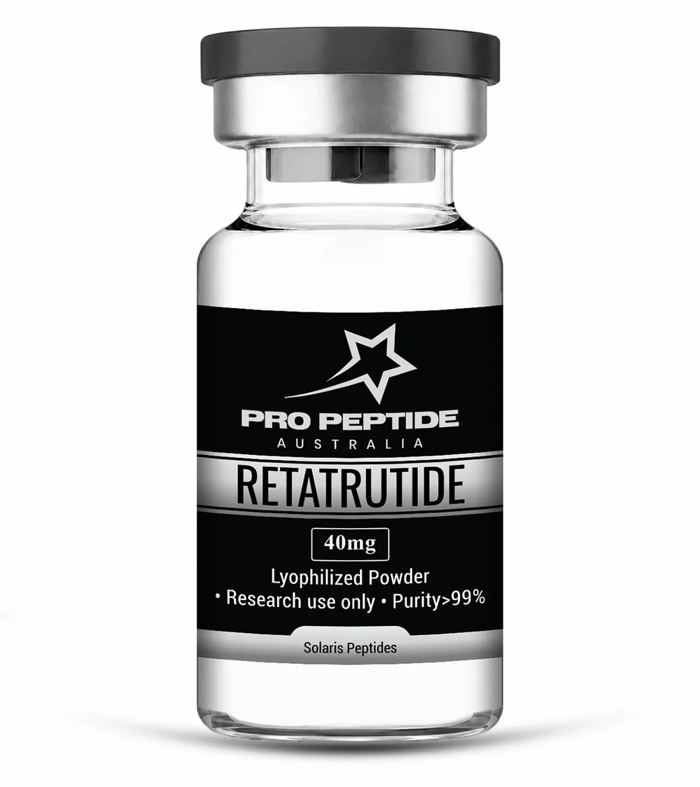 Retatrutide 40mg — 99.92% purity research peptide vial supplied by Pro Peptide Australia