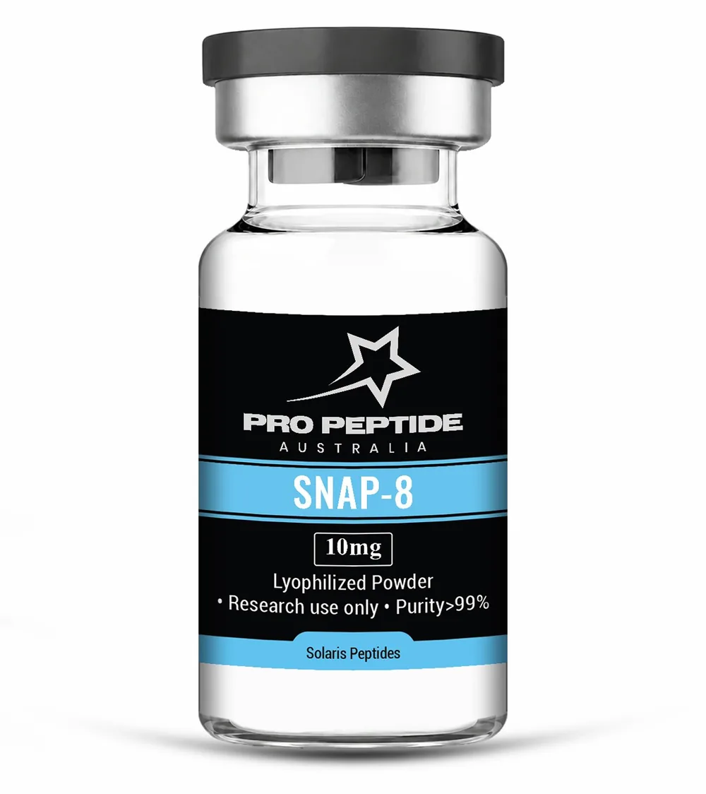 SNAP-8 10mg — 99.52% purity research peptide vial supplied by Pro Peptide Australia
