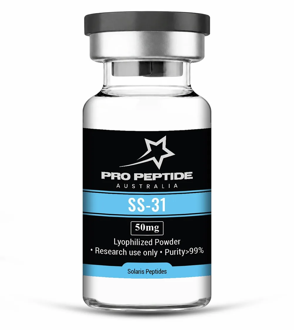 SS-31 50mg — ≥99% purity research peptide vial supplied by Pro Peptide Australia