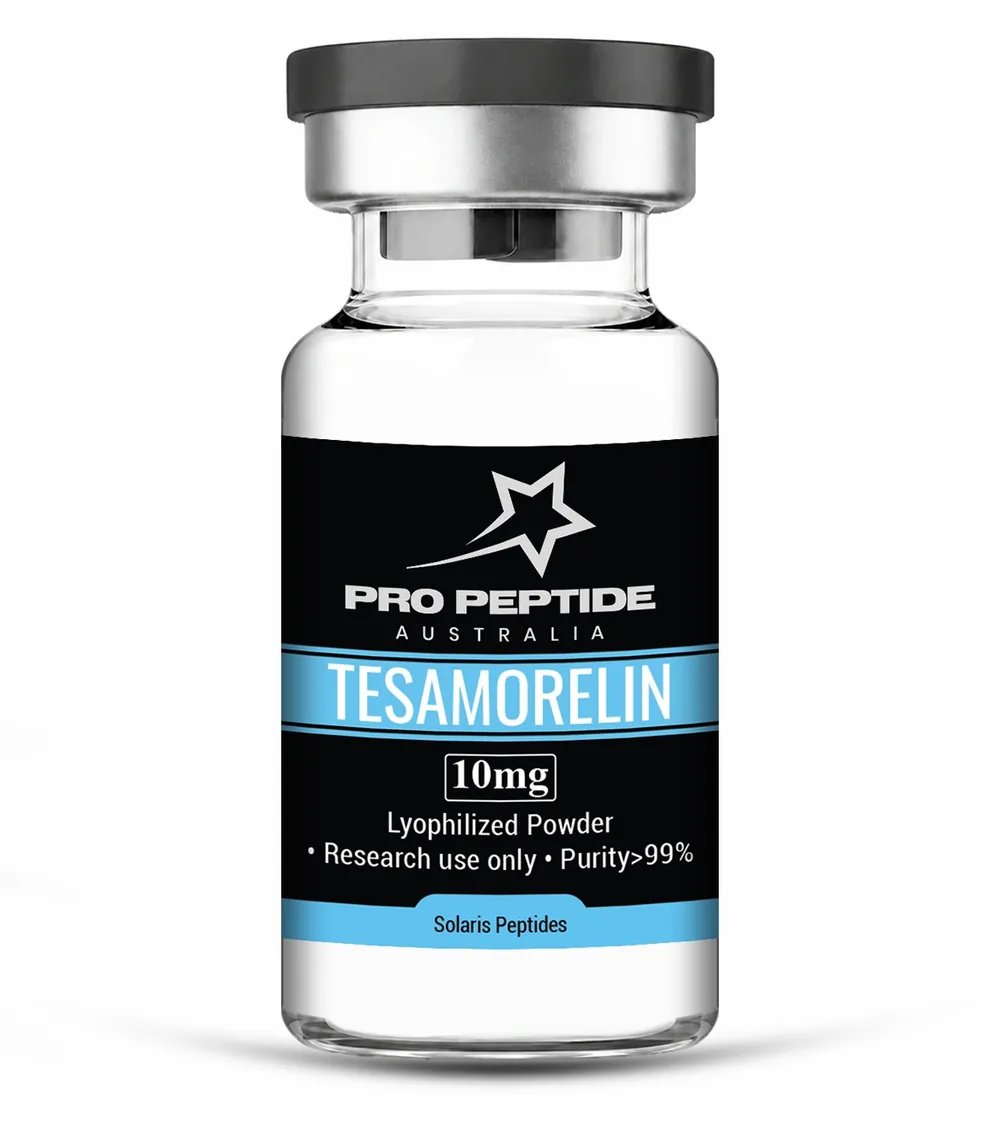 TESAMORELIN 10mg — 99.58% purity research peptide vial supplied by Pro Peptide Australia