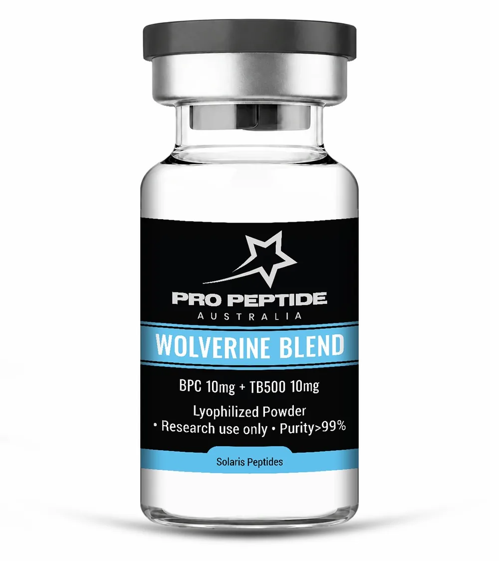 Wolverine Blend – BPC 10mg + TB500 10mg — ≥99% purity research peptide vial supplied by Pro Peptide Australia